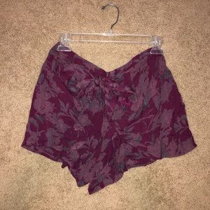 Free People Flowy Floral Shorts with Tie